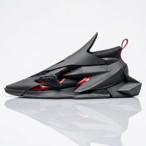 BLACK ARMOR Concept Sneaker - Matte Black & Red